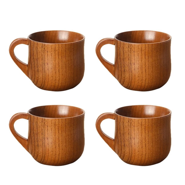 Taza de Cerveza japonesa perfecl de madera de azufaifo artesanal reutilizable 4 piezas