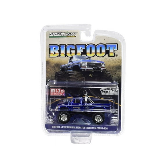 1/64 Bigfoot #1 The Original Monster Truck 1974 Ford F-250 Monster Truck (Blue) Chrome Edition 51281