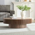 thumbnail image 2 of Tcbosik 43.7" Oval Coffee Table, Modern Olive Shaped Tea Table, Cocktail Table for Small Space, Home Office, Walnut, 2 of 8