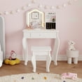 thumbnail image 4 of Tocador Infantil – Set con Espejo Iluminado y Taburete – Niñas de 3 a 8 Años – Dormitorios Infantiles – Diseño Seguro y Multifuncional – Rosa/Blanco, 4 of 8