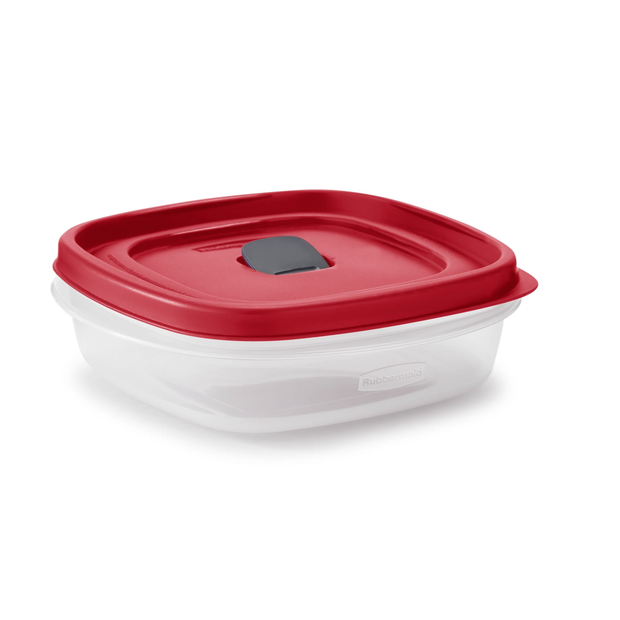 (4 pack) Rubbermaid EasyFindLids 3-Cup Round Food Storage Container, Racer Red