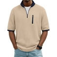 thumbnail image 2 of Camiseta Casual de Manga Corta con Cuello Tripulado 100% de Poliéster Lavable a la Máquina de Manga Larga Camisetas de Trabajo Al Aire Libre de Color Sólido para Hombres, 2 of 7
