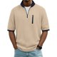 thumbnail image 2 of Camiseta Casual de Manga Corta con Cuello Tripulado 100% de Poliéster Lavable a la Máquina de Manga Larga Camisetas de Trabajo Al Aire Libre de Color Sólido para Hombres, 2 of 7
