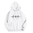 thumbnail image 2 of THDHVS Hoodies for Women,Womens Hoodies,Women's Casual Print Round Neck Long Sleeve Loose Hooded Sweatshirts White S, 2 of 4