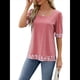 thumbnail image 2 of Camiseta de Verano para Mujer, Estilo Casual, de Corta y Cuello Cuadrado, Holgada, con Estampado de Vaca y Bloques de Color. Rosa M, 2 of 9