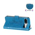 thumbnail image 4 of SaniMore for Google Pixel 7A Case with Wrist Strap, Fashion Flower Embossing Design for Girls/Women, Dual Magnet Card Holder Wallet Cover Kickstand Shockproof for Google Pixel 7A, Blue, 4 of 9