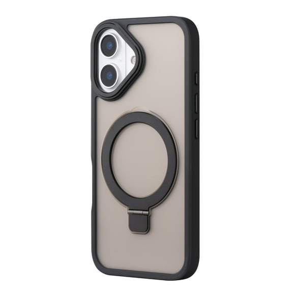 Artikl Lux Pro Compatible MagSafe Étui Givré avec Support pour iPhone 16 - Noir Noir Coque de téléphone pour iPhone 16