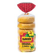 Loves Plain Bagel 6pk - Fresh Baked, Soft and Chewy Texture