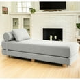 thumbnail image 3 of Jaxx 19436904 Avida Daybed Fold Out Queen Size Premium Boucle Sleek & Modern Lounge Sleeper for Relaxing & Overnight Guests - Silver, 3 of 5