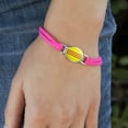 thumbnail image 3 of South Vietnam Flag Novelty Suede Leather Metal Bracelet, 3 of 3