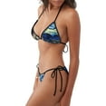 thumbnail image 2 of Balery Vintage Starry Sky Shark Pijama Estampado Bikini de Dos Piezas para Mujer - Conjunto de Bikini Ajustable Sexy y Cómodo para Playa, 2 of 6