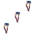 thumbnail image 3 of Qarigey Calcetines a rayas hasta el muslo Estilo simple Juegos deportivos Día de San Valentín para diario Fiesta de Halloween Raya ancha Fushcia Type1 Qarigey CBP338961, 3 of 6