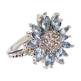thumbnail image 4 of Anillos para mujer, regalos para mujer, anillo de joyería de moda con diamantes y girasol azul para mujer., 4 of 5