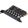 thumbnail image 1 of HUGFEGWE PCIE to USB 3.0 Expansion Card, 5Gbps 4A Power Supply VIA Chip PCB with 7 USB3.0 Ports for Windows, PCI Express Expansion Card USB Card for Desktop PC, Applicable Slot PCI EX1 X4 X8 X16, 1 of 9