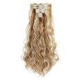 thumbnail image 3 of Qlenkay Clip in Hair Extensions Synthetic Hair 7 pcs Double Weft Long Wavy Straight Hair Extension for Women, 3 of 8