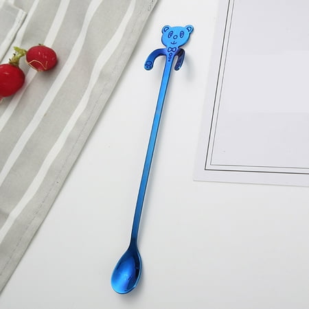 

Hangable Stainless Steel Spoon 304 Stainless Steel Ice Spoon Stirring Spoon Cute Cartoon Little Handle Coffee Spoon