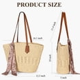 thumbnail image 3 of Bolsa de playa Trifabricy, grande, tejida en paja, para mujer, 3 of 8
