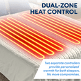 thumbnail image 3 of Therapedic Home Solutions Heated Blanket – Plug-In Electric Bed Warmer with Dual Controllers, 10 Heat Settings, Adjustable Timer, Machine Washable, ETL Certified Auto Shut-Off (King Size), 3 of 4