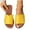 Yellow, variant on HaiMao Women's PU Leather Open Toe Flat Sandals Single Band Summer Casual Slip on Slides Yellow 9.5(43)