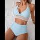 thumbnail image 5 of Trajes de Baño de Dos Piezas con Control de Abdomen y Tirantes de Color Block para Playa y Verano. Azul Hielo XL, 5 of 7