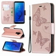 thumbnail image 4 of Allytech Galaxy S9 Plus Case, Slim Fit PU Leather Folio Butterfly Embossed Shockproof Wrist Hand Strap Flip Cards Holder Wallet Case TPU Back Cover for Samsung Galaxy S9+ Plus, Pink, 4 of 8