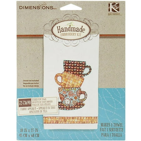 Dimensions Handmade Teacup Towel Embroidery Kit-18"X27"