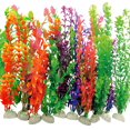 thumbnail image 1 of 6 piezas de decoración de plantas artificiales de plástico para acuario, 14 pulgadas de alto, 1 of 4
