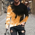 thumbnail image 2 of DDAPJ pyju 3D Flame Printed T-Shirts for Men Long Sleeve Cool Graphic Tees Shirts Fall Fashion Streetwear Tops Yellow S, 2 of 4