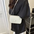 thumbnail image 1 of Bolso bandolera de piel sintética para mujer, bolso de hombro sólido, bolso de mano, color blanco, 1 of 8