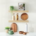 thumbnail image 3 of Sorbus Wood Floating Shelves for Wall - 16” Solid Wood Wall Shelves for Bathroom Decor, Books, Bedroom & Living Room - Set of 2 Wall Mounted Kitchen Shelves - Durable 100% Premium Solid Pine, 3 of 7