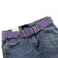 thumbnail image 1 of Unisex Cotton Canvas Webbing 2 Row Silver Eyelet Belt One Size Various Colours, 1 of 3