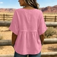 thumbnail image 7 of Womens Plus Size Babydoll Tops Summer Short Sleeve Peplum T Shirts Casual Loose Fit Crew Neck Going Out Tunics, 7 of 7