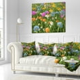 thumbnail image 3 of Designart Different Color Flowers in Field - Floral Throw Pillow - 18x18, 3 of 5