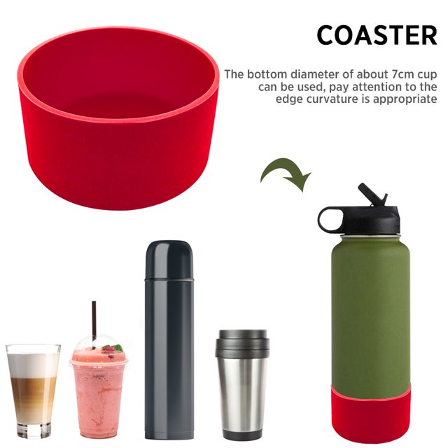 Bota De Botella Bota De Botella Escalada Botella de silicona suave Bota Botella de agua Copa de manga inferior para Hydro Flask (Rojo)