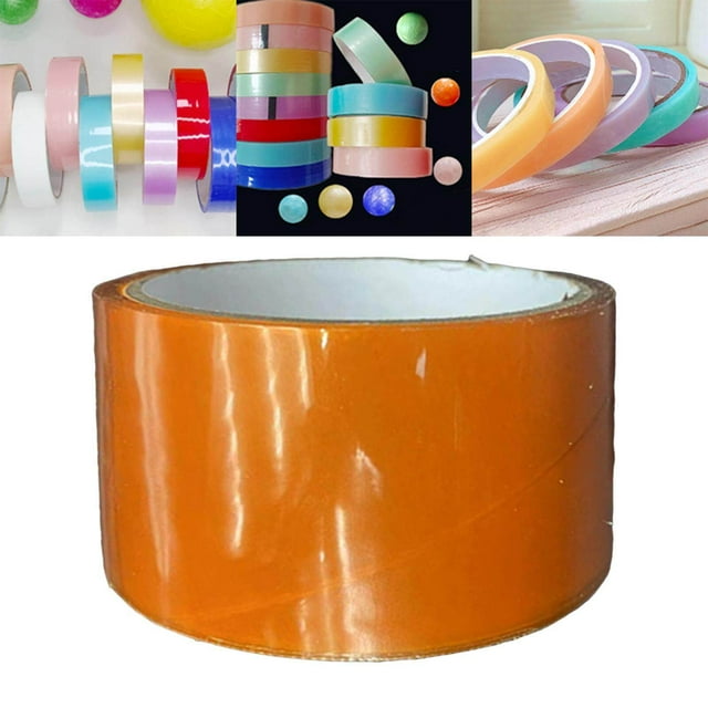 Jouets de Décompression Amusants Bandes Adhésives Créatives à Rouler pour Se Détendre Artisanat Jeu de Ruban Adhésif Orange