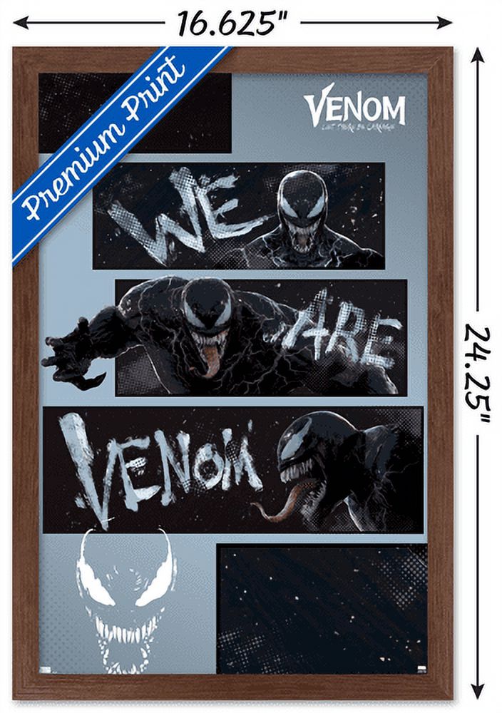 Marvel Venom: Let There be Carnage - We Are Venom Bars Wall Poster, 14.725" x 22.375", Framed