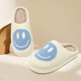 thumbnail image 2 of Smile Face Slippers for Women and Men Retro Comfy PU Leather Slip-On House Shoes with Memory Foam Warm Soft Flat Slides for Indoor & Outdoor, 2 of 5