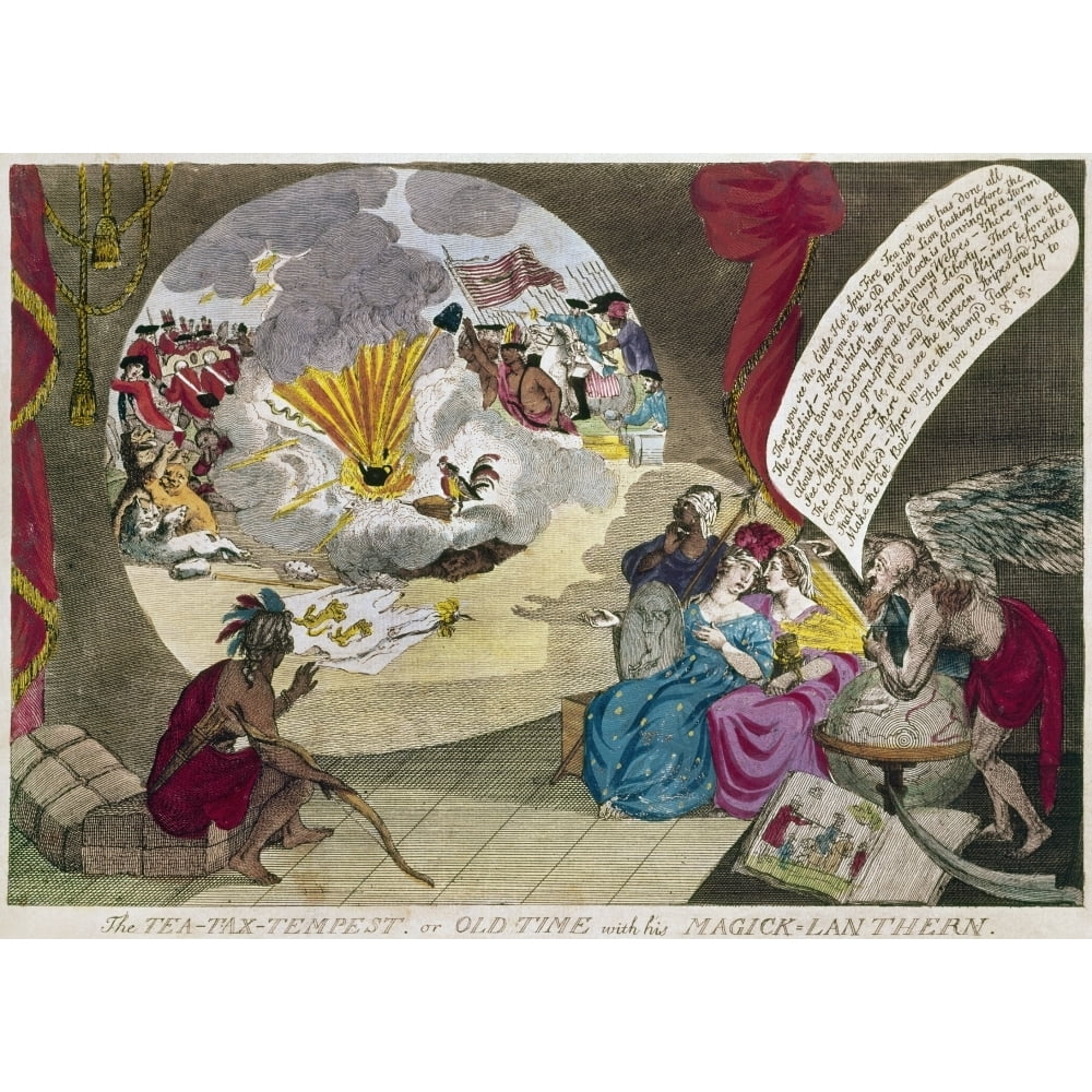 Boston Tea Party Cartoon. N'The Tea-Tax Tempest Or The Anglo-American