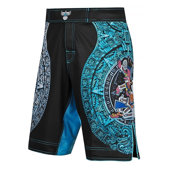 Raven Fightwear Men's Aztec Lord of The Underworld Mictlantecuhtli MMA Shorts BJJ Black