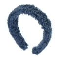 thumbnail image 1 of Diadema suave y esponjosa de colores sólidos para mujeres, hecha de lana de cordero, azul, 1 of 7