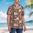 thumbnail image 3 of Balery Cut Pug Camisas hawaianas de manga corta para hombre, camisas playeras de corte holgado, camisas de vacaciones con botones,3X-Large, 3 of 7