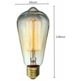 thumbnail image 3 of Vintage Edison Light Bulbs Bulb 40W E27 Screw Filament Light Bulb ST64 Antique Style Retro Warm White 3000K Ra>90 Amber Glass Pack of 3, 3 of 3