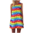 thumbnail image 1 of WILLBEST Vestidos de Verano para Mujer Vintage Boho Verano sin Mangas Playa Estampado Mini Vestido Corto Extra Grande, 1 of 3