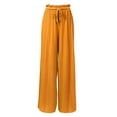 thumbnail image 3 of Made by Olivia Women's Ribbon Tie Chiffon Loose Pleated Wide Leg Palazzo Pants, 3 of 4