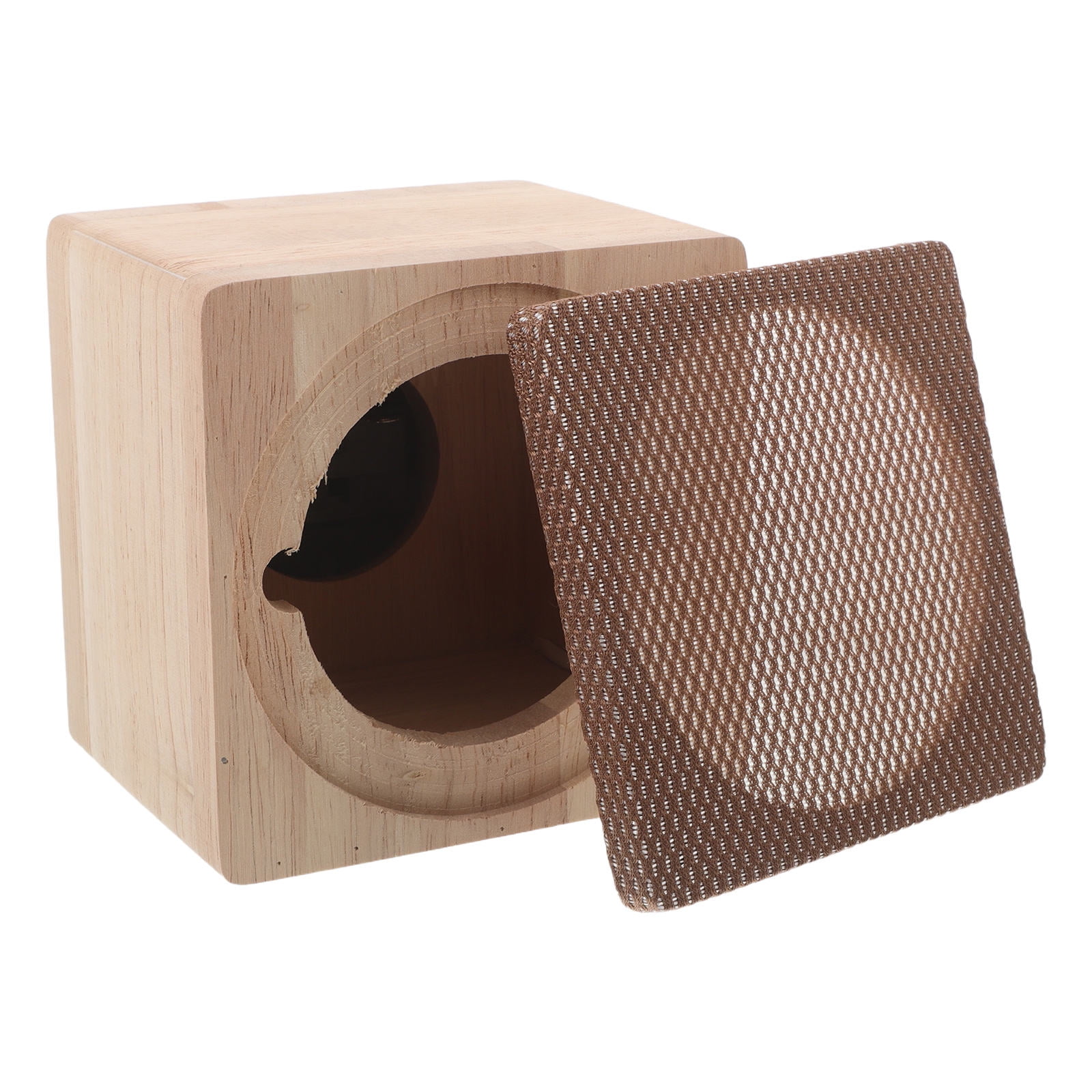 LOLIPPYY Vehicle Subwoofer Enclosure Beige Wood Speaker Box for Car Audio with Dustproof Mesh