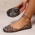 thumbnail image 5 of Ticikt Women's Jelly Sandals Ballet Shoes On Flats Hollow Out Loafers, 5 of 7