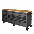 thumbnail image 1 of Husky 72 in. 18-Drawer Mobile Workbench with Adjustable-Height Solid Wood Top in Matte Black, 1 of 2