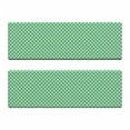 thumbnail image 2 of Geometric Bench Cushion Set of 2, Bicolour Design Gingham Pattern with Little and Striped Squares, Standard Size Foam Pad and Decorative Cover, Mustard and Sky Blue, by Ambesonne, 2 of 4