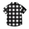thumbnail image 5 of Spazoro Toddler Boys Plaid Shirts, Short Sleeve with Pocket Turndown Collar Button Down School Uniform Shirt Black Size 14 T, 5 of 7