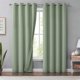 thumbnail image 1 of Cortinas Opacas de Lino Verde de 96 Pulgadas de Largo para Sala de Estar, Dormitorio, arpillera rústica con Aislamiento térmico y Ojales, 50 x 96 Pulgadas, 2 Paneles, 1 of 8